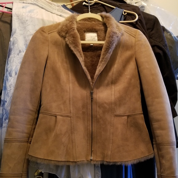 Joie Light Brown/Beige Shearling Jacket sz. S - Picture 1 of 4